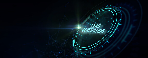 Wall Mural - Lead Generation. Finding and identifying customers for your business products or services. Finance concept. 3d illustration