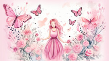 Butterfly Pink Flower Rose