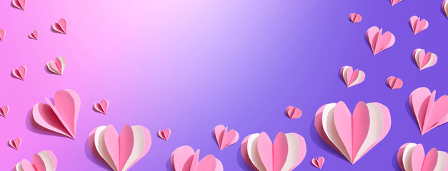 Wall Mural - Valentines day or Appreciation theme with paper craft hearts