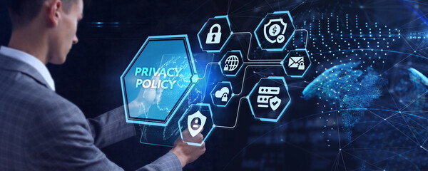 Poster - Data protection Cyber Security Privacy Business Internet Technology Concept.