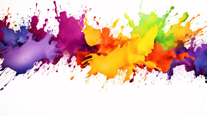 Wall Mural - colorful paint splash isolated on white background