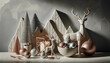 Trendy Christmas Vignette with Deer Figurine
