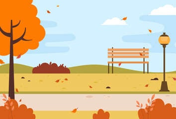 Wall Mural - Flat design of autumn park vector