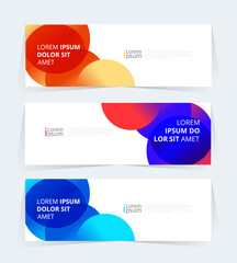 Wall Mural - geometric banner design with vector presentation template.