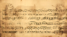 Vintage Paper Music Sheet. Generative AI.