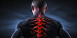 Digital bone on the human waist Man suffering from knee pain Injury generative AI