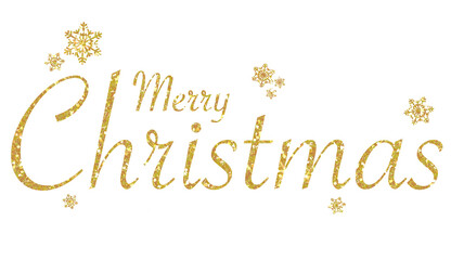 Wall Mural - merry christmas golden glitter text. merry christmas background.