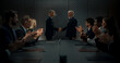 © Gorodenkoff - High-Level Political Forum: Two Caucasian Male World Leaders Shaking Hands On Important Economic Deal. Diverse Delegates Applauding Successful International Agreement In Governmental Conference Hall.