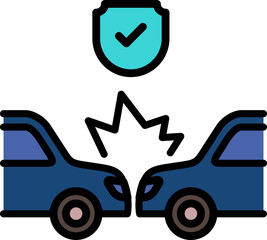 Poster - Car accident insurance icon