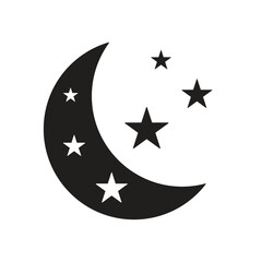 Wall Mural - Moon star icon isolated vector illustration.