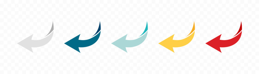 Wall Mural - arrow icon set. colored arrow symbols. arrow of different types. arrow isolated vector graphic eleme