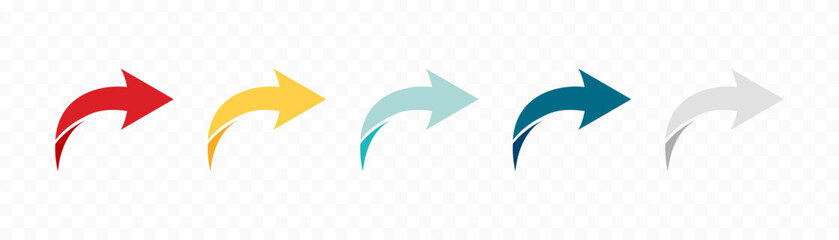 Wall Mural - arrow icon set. colored arrow symbols. arrow of different types. arrow isolated vector graphic eleme
