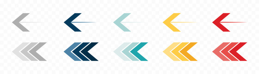 Wall Mural - arrow icon set. colored arrow symbols. arrow of different types. arrow isolated vector graphic eleme