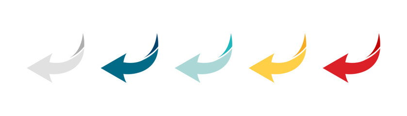 Wall Mural - arrow icon set. colored arrow symbols. arrow of different types. arrow isolated vector graphic eleme