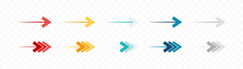 Wall Mural - arrow icon set. colored arrow symbols. arrow of different types. arrow isolated vector graphic eleme