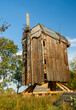 An old wooden windmill in Drewnica

