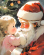 Święty Mikołaj i dziewczynka