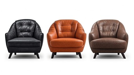 Poster - White background armchair from various perspectives