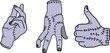 © Karina - set of vector zombie hands in different positions. halloween monster hands isolated on white background. wednesday thing illustration