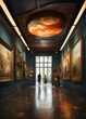 美術館の背景、アートギャラリー、展示された絵画｜Museum background. Art gallery. paintings on display. Generative AI