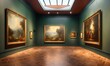 © happy Wu  - 美術館の背景、アートギャラリー、展示された絵画｜Museum background. Art gallery. paintings on display. Generative AI