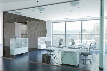 Wall Mural - modern office interior with rock feature