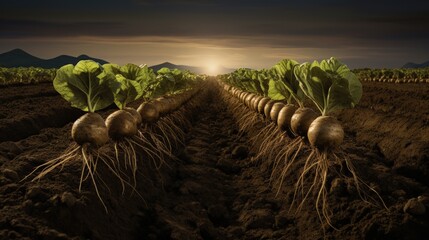 Aufkleber - Sugar beets thrive in plantation rows