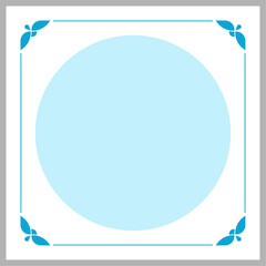 Wall Mural - retro square round photo frame or tile. vector vintage photographic portrait picture frame with a be
