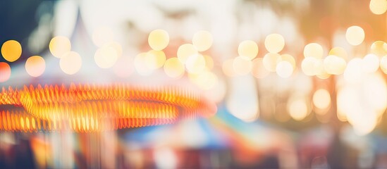 Canvas Print - Blurred lights at seaside summer resort perfect for greeting card design Beautiful backdrop for caf or restaurant