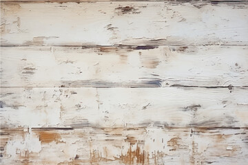 Wall Mural - texture of old, damaged, cracked vintage wood bleached with white paint with knots in a boho style