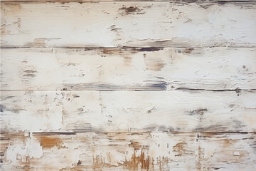 Canvas Print - texture of old, damaged, cracked vintage wood bleached with white paint with knots in a boho style