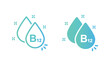 Vitamin B12 icon in form simple line water drop.