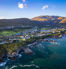 Wall Mural - Aerial view of Hermanus coast, in Western Cape, South Africa