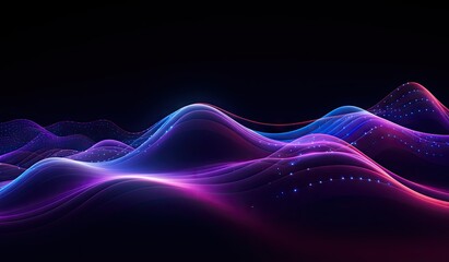 Sticker - blue and purple waves and lines presenting data visualization, futuristic space aesthetic, created w