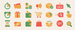 Shopping and e-commerce flat icon set