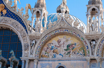 Wall Mural -  Facade of St Mark's Basilica, cathedral church of Venice, Italy.