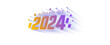 2024 Number poster concept design. 2024 Happy New Year, modern trendy 3d typography.