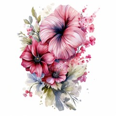 Sticker - a painting of flowers and leaves