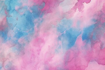  Abstract pink and blue watercolor background,  Hand-drawn illustration