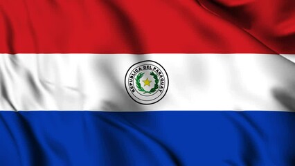 Poster - Paraguay flag, waving animation video