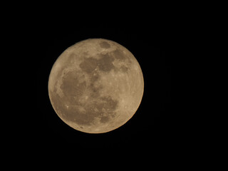 Wall Mural - full moon seen with telescope