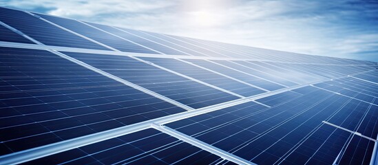 Poster - Aerial view of solar panels on factory roof