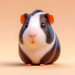 Wall Mural - there is a black and white guinea toy sitting on a table Generative AI