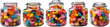 collection of glass jars filled with sweets