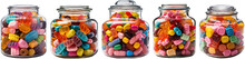 Collection Of Glass Jars Filled With Sweets