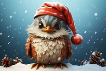 Owl With Christmas Tree