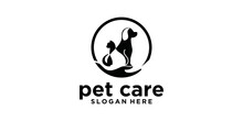Pet Care Logo Design. Pet Care Logo Design Template, Dog And Cat Care, Dog And Cat Health And Pets