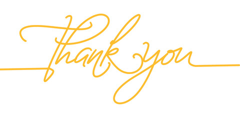 Wall Mural - Line art of thank you lettering