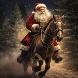 santa claus riding a sleigh with gifts