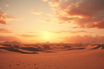 Canvas Print - A stunning image of the sun setting over a vast desert landscape. Perfect for travel blogs, nature websites, and desert-themed projects.